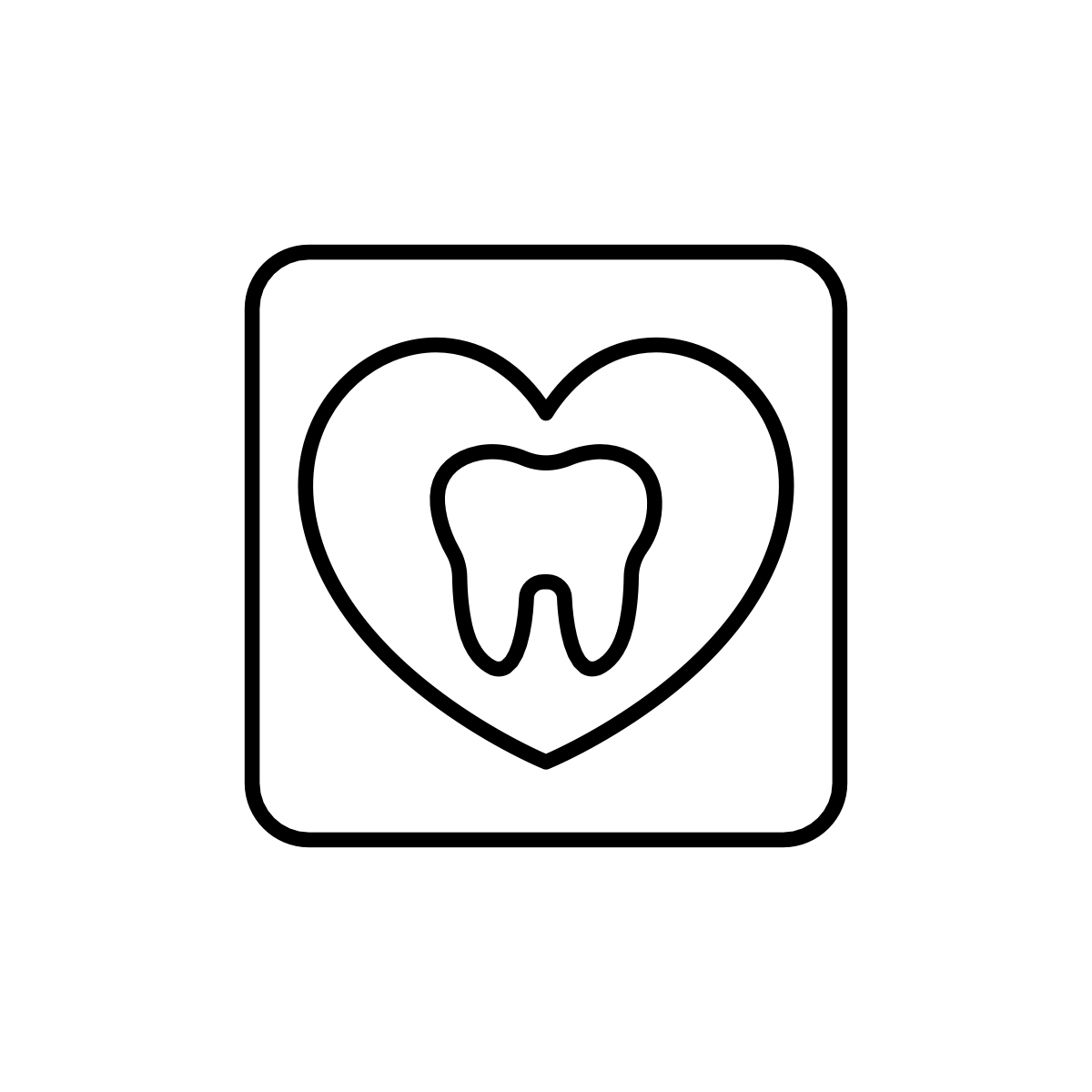 illustration of a tooth inside of a heart