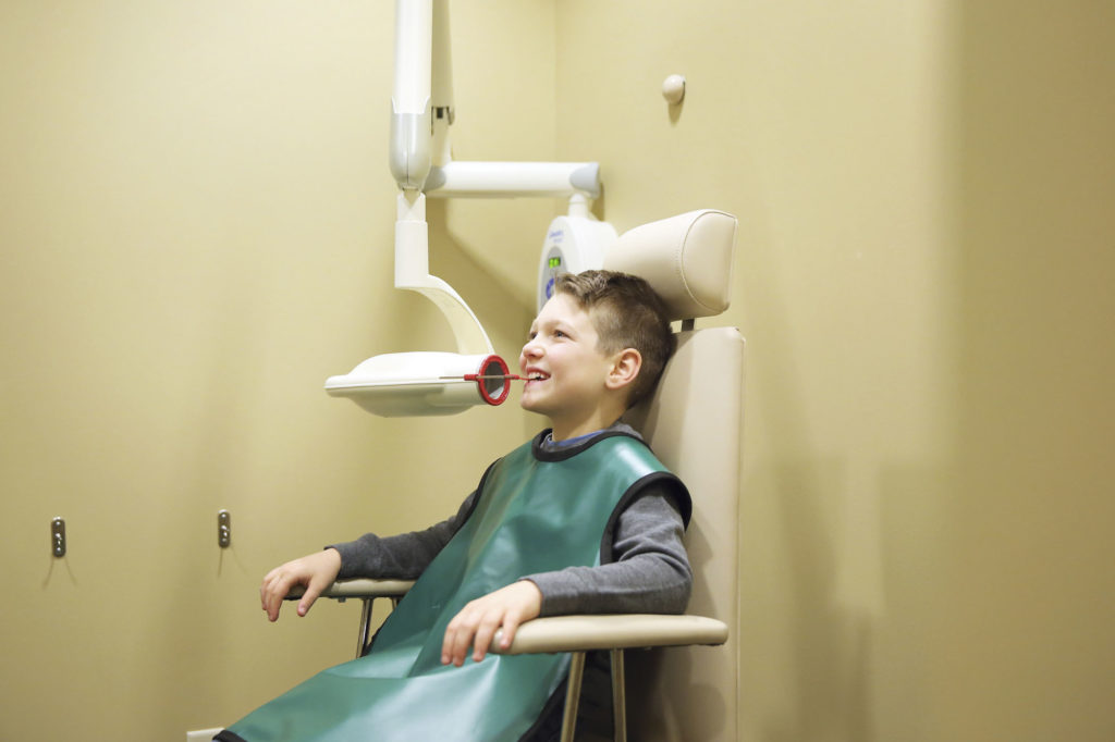 child getting a dental xray